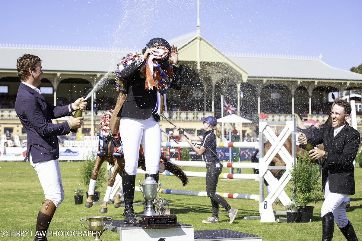 The men got a bottle of champagne but poor Hazel had nothing to fight back with! (Image: Libby Law Photography)