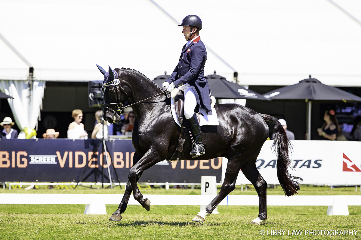 Oliver Townend and Napoleon working up a sweat Libby Law Photography