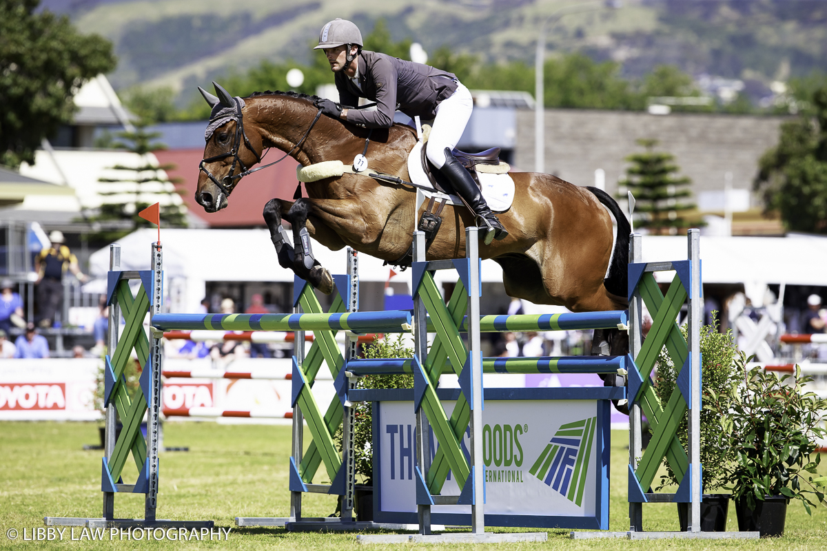 NZL-Andy Daines rides Spring Panorama (Final-10TH) during the CCI4* Showjumping. 2016 AUS-Australian International 3DE. Sunday 6 November. Photo Copyright: Libby Law Photography