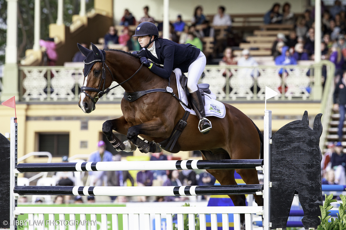 Samantha Felton on Ricker Ridge Pico Boo into second place after jumping in the CIC3* (Image: Libby Law Photography)