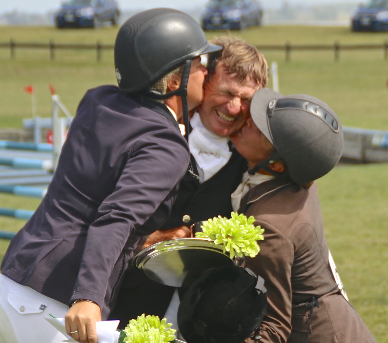 Kisses all round for Campbell last year. 